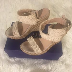 Stuart Weitzman Ivory Wedge Sandals